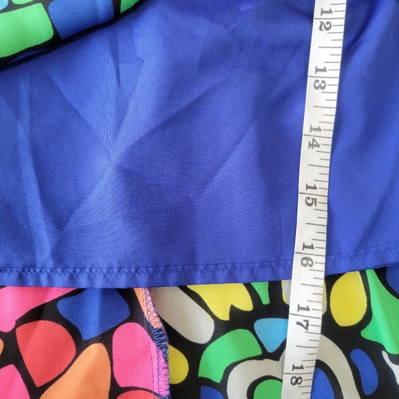 L'Amour Nanette Lepore Heart Mosaic  Stained Glass High Low Skirt L Like New - Picture 8 of 12